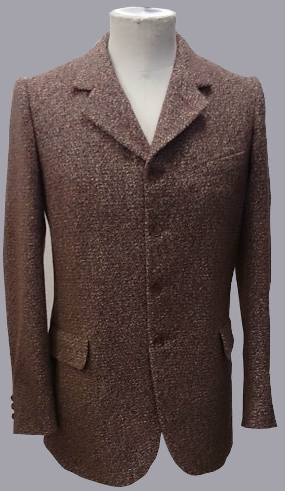 a tweed single breasted coat